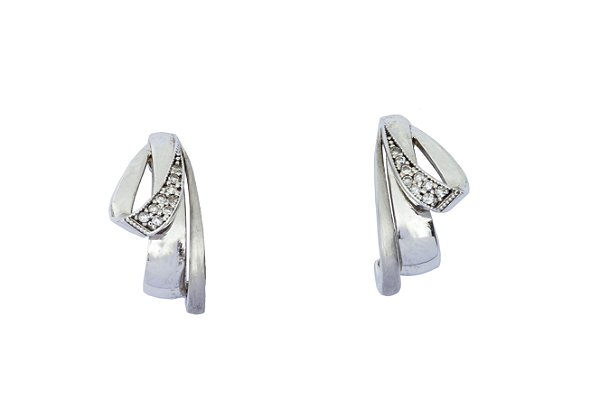 Brinco ouro branco diamantes