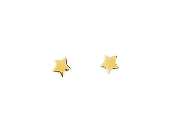 Brinco ouro amarelo estrela