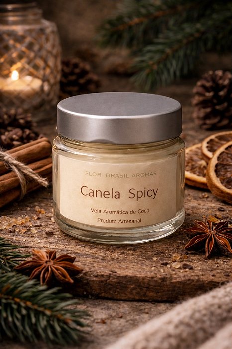 Vela Aromática Canela Spice - Aroma Intenso e Estimulante (140g)