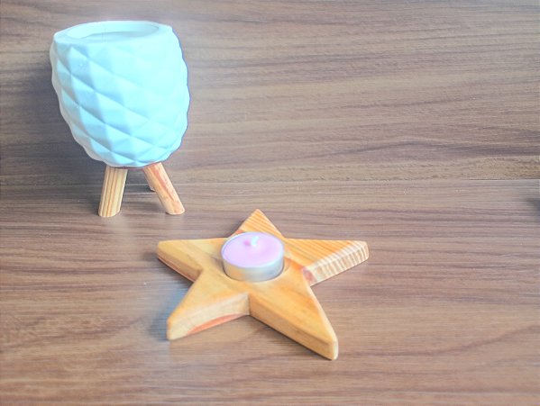 Suporte de vela Réchaud em madeira