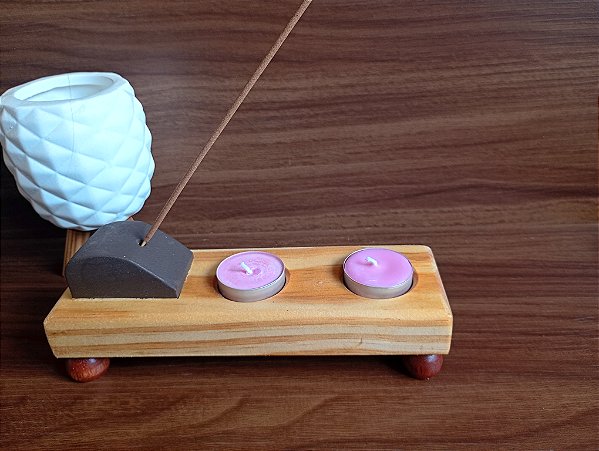 Suporte de vela Réchaud em madeira