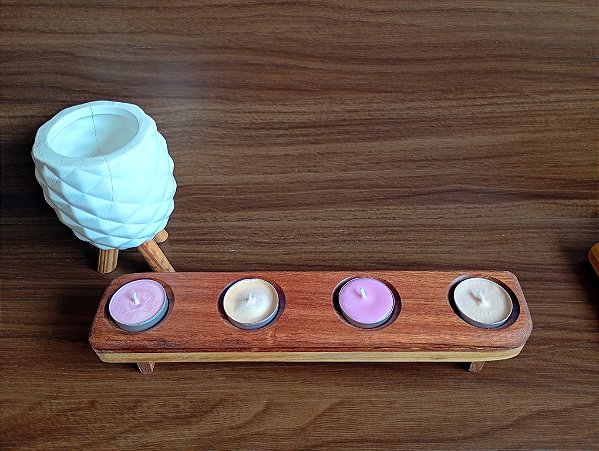 Suporte de vela Réchaud em madeira