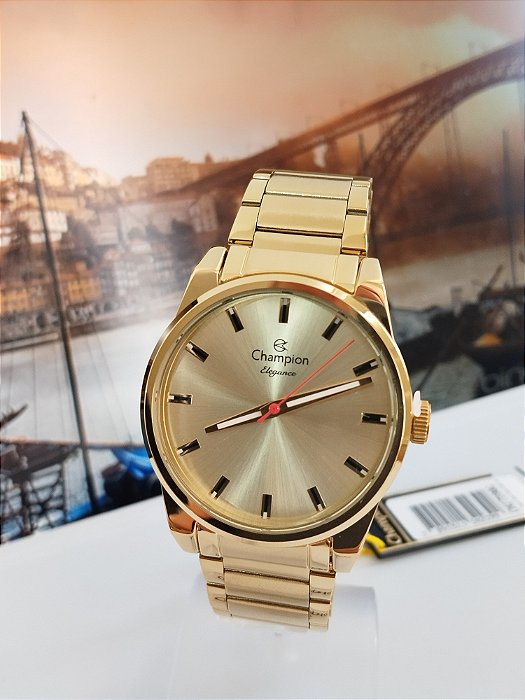 RELÓGIO CHAMPION FEMININO ELEGANCE DOURADO CN27590G