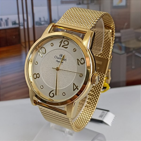 Relógio Champion Elegance Feminino Dourado - CN26117M