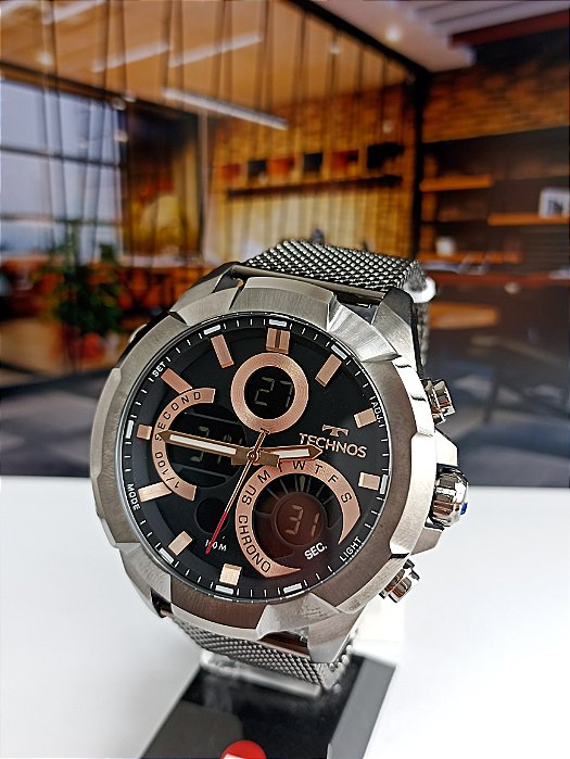 RELÓGIO TECHNOS MASCULINO DIGIANA GRAFITE - W23721AAB/1P