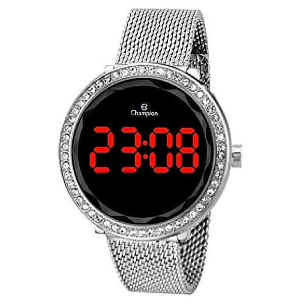 Relógio Champion CH48037T digital feminino prateado