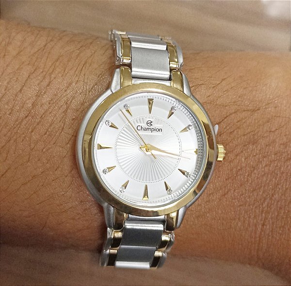 Relógio Champion Feminino Analógico Prata/Dourado CH24937B