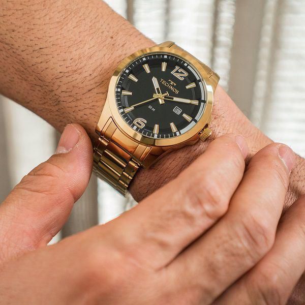 Relógio Technos Masculino Analógico Dourado Calendário 2117LDH/1P