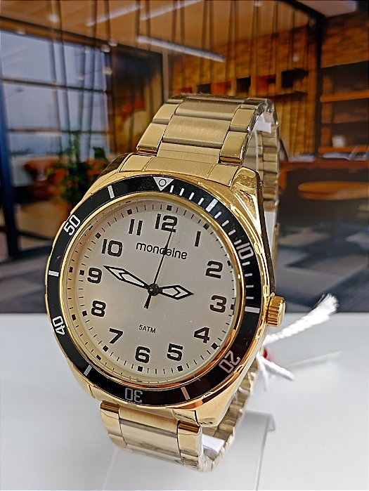 Relógio Mondaine Masculino Dourado 53768GPMVDE3