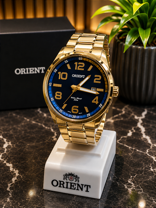 Relógio Orient Masculino Analógico Dourado MGSS1134 D2KX