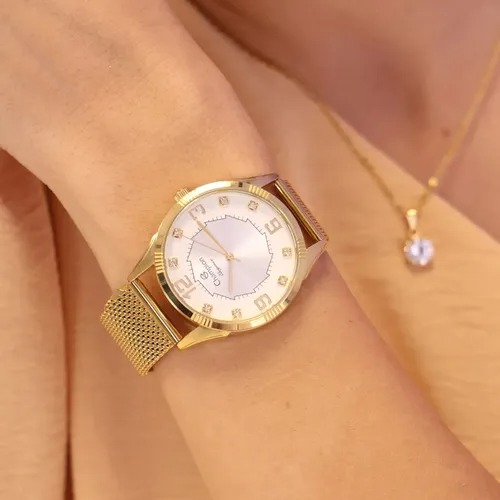 Relógio Feminino Champion Analógico CN25814M - Dourado