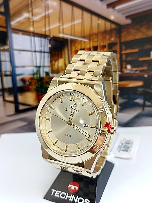 Relógio Technos Masculino Curvas Dourado 1S13CQ/4X