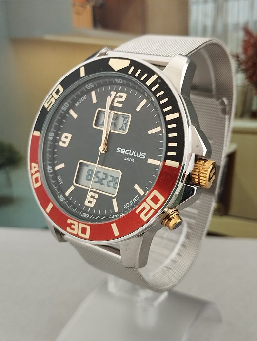 Relógio Seculus Masculino Anadige  Prata 20883G0SVNA4