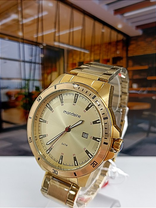 Relógio Mondaine Masculino 99438GPMVDA1 Esportivo Dourado