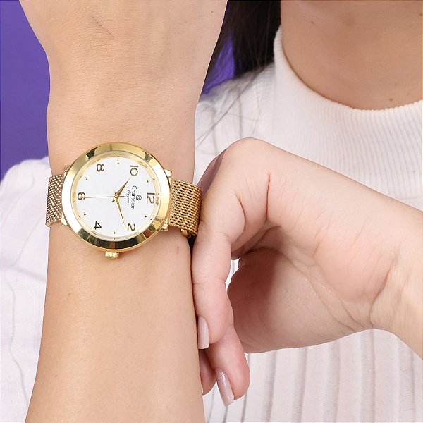 Relógio Champion CN24511H Feminino Dourado