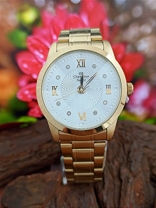 Relógio Champion Crystal Dourado CN25289H