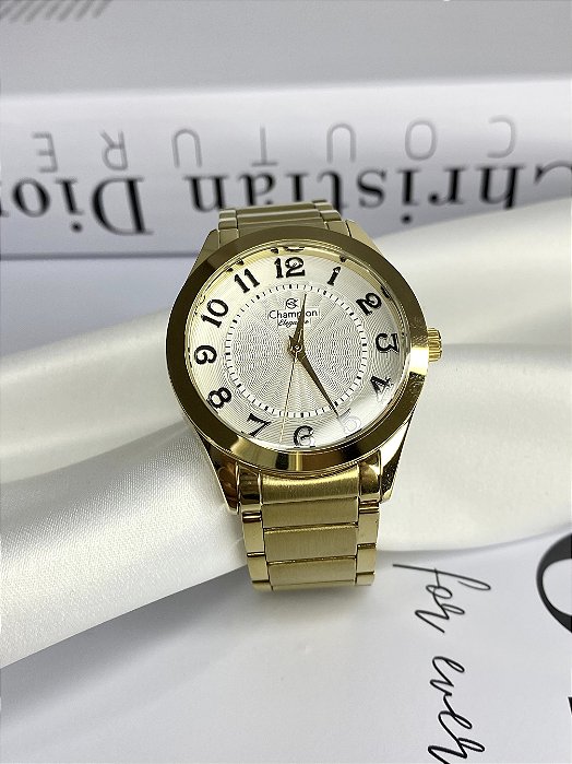Relógio Champion Elegance Feminino Dourado CN25029H Dourado