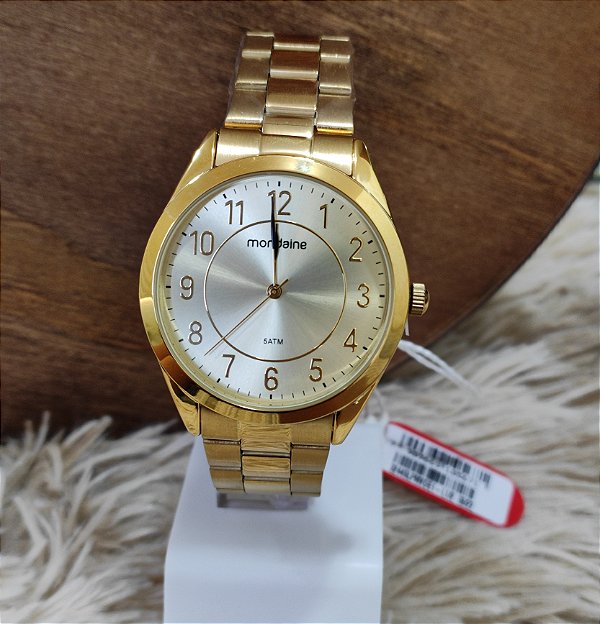 Relógio Mondaine Feminino Dourado Com Números 32445LPMVDE1 - RELOGIOS M6