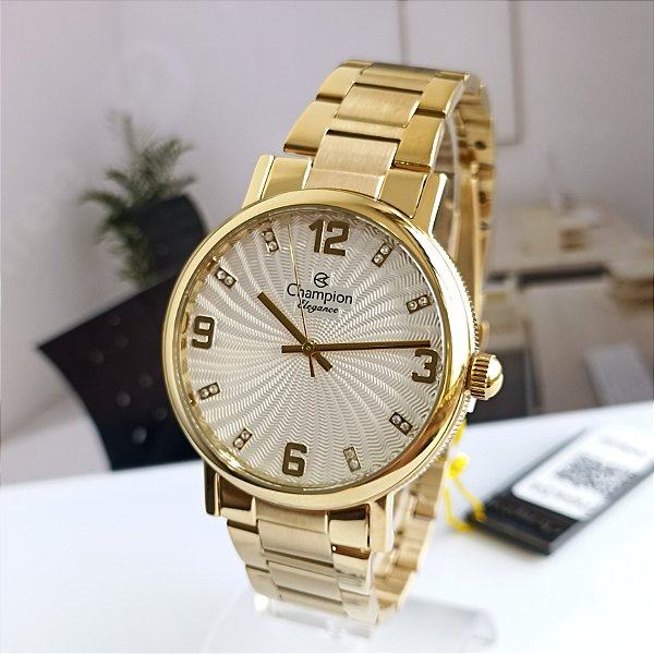 Relogio Champion Feminino Dourado Cn25636h