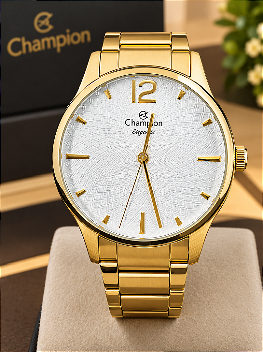 Relógio Champion Feminino Ref: Cn24020m Casual Dourado