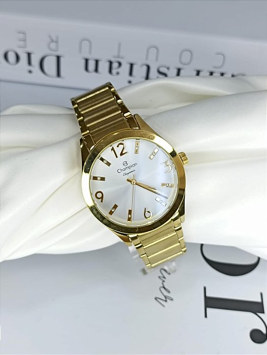 Relógio Champion Feminino Dourado Elegance - CN25396H