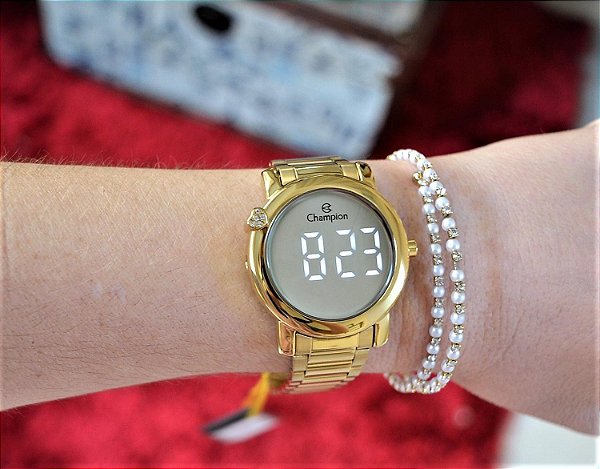 Relógio Feminino Champion Digital CH48064B - Dourado