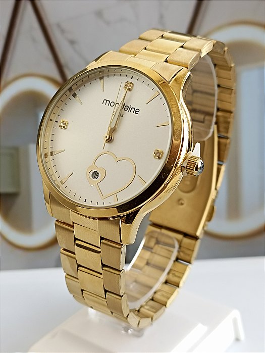 Relogio Mondaine Feminino Ref: 32534lpmvde1 Coração Dourado