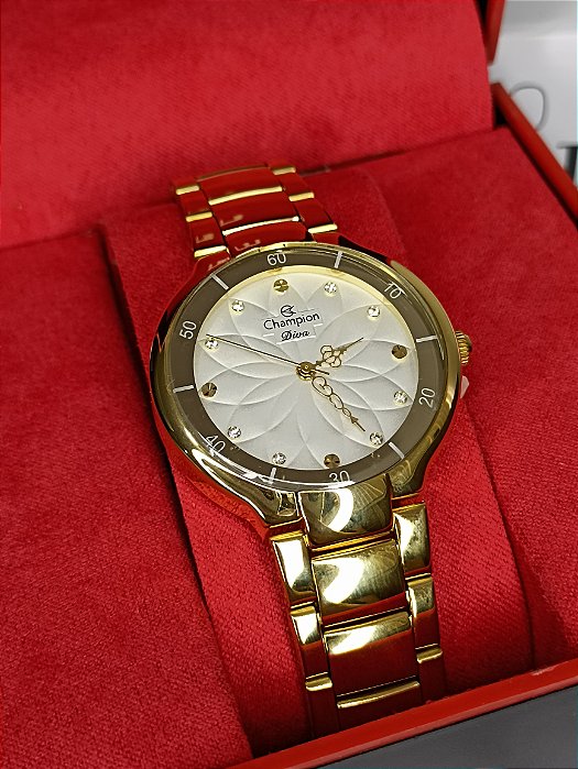 Relogio champion feminino dourado cn25234w