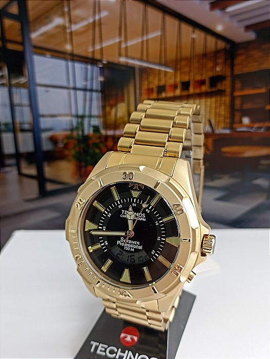 Relógio Technos Masculino Skydiver Dourado WT205FL/4P
