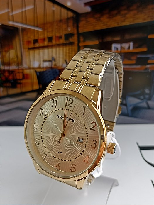 Relógio Analógico Masculino Dourado 99513GPMVDE1