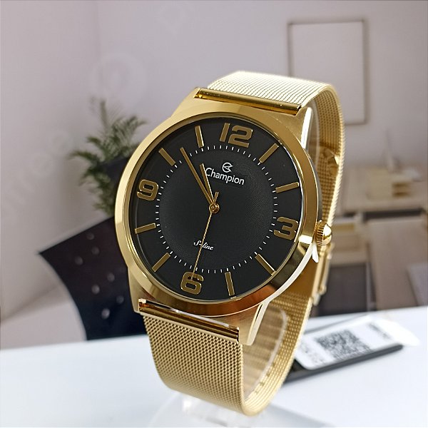 Relógio Champion Dourado Slim CN21005U