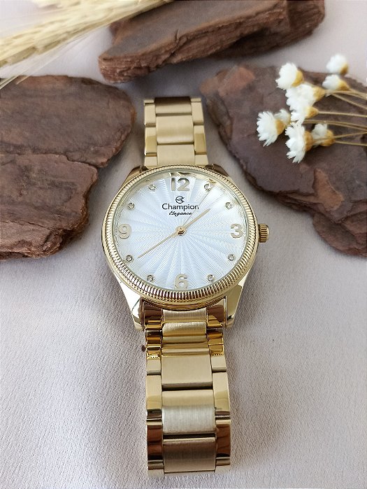Relógio Champion Feminino Elegance CN25789G Dourado