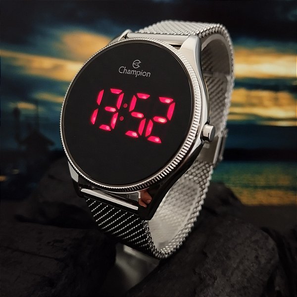 Relógio Feminino Chmapion Digital Pulseira Mesh CH40133T