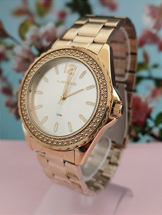 RELOGIO URBAN FEMININO ANALOGICO LRG4780L40 DOURADA
