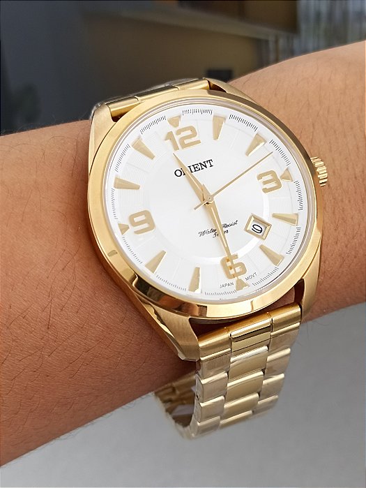 RELÓGIO ORIENT ETERNAL MASCULINO CLÁSSICO MGSS1245 DOURADO
