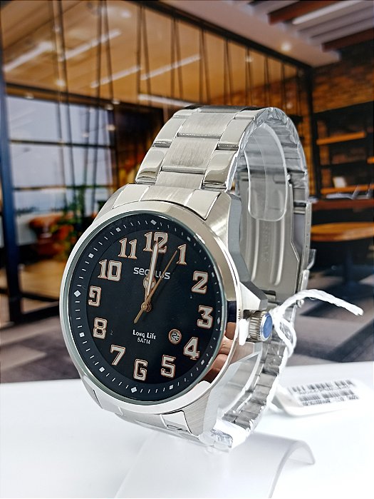 Relógio Seculus Masculino Long Life 20929G0SVNA2