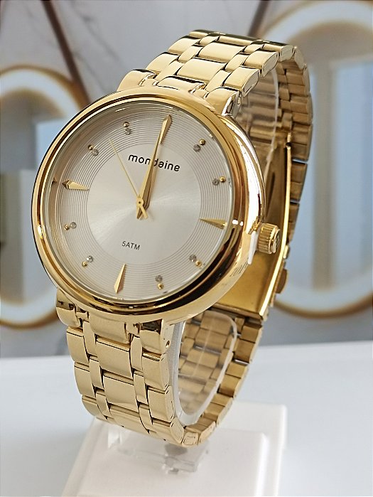 Relógio Feminino Social Dourado Referência: 76758LPMVDE1