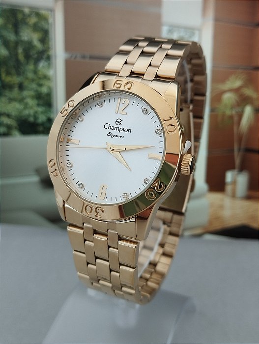 Relógio Champion Feminino Dourado Elegance CN26699H