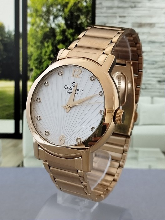 Relógio CHAMPION pedra feminino CN25869H