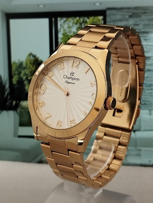 Relógio CHAMPION pedra feminino CN26546H