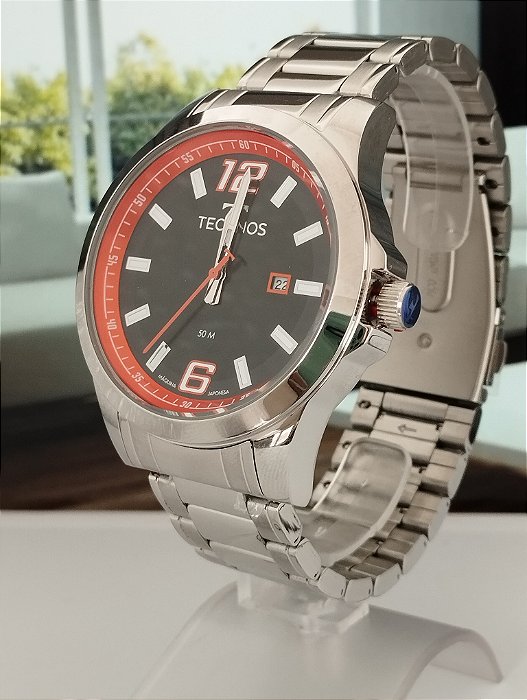 relógio technos masculino racer basico prata - 2115twp/1p