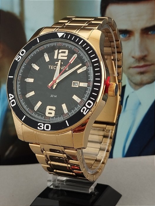 Relógio Technos Masculino Racer Dourado 2117LFH/1P