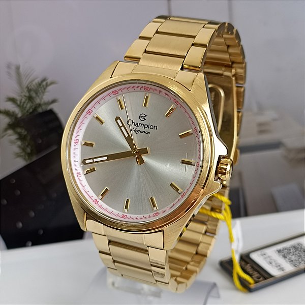Relógio Champion Feminino Dourado Elegance CN27705M