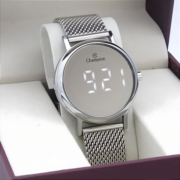 Relógio Champion Led Original Prata CH40179S