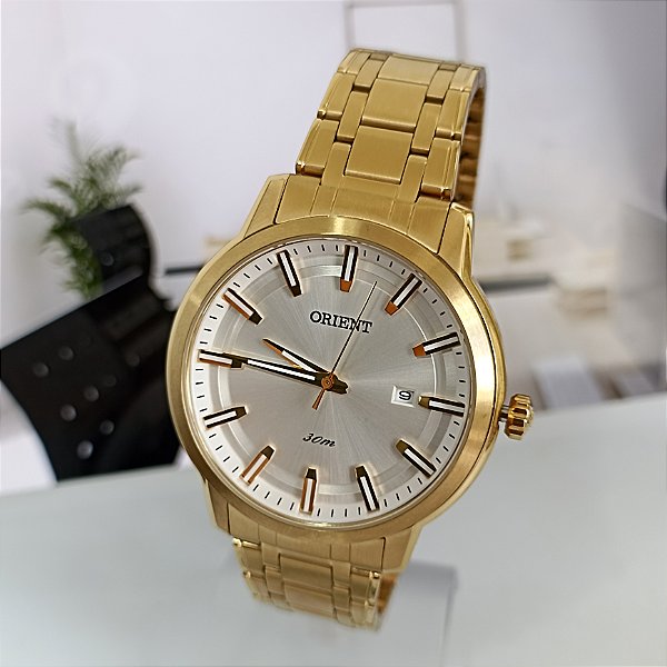 RELÓGIO ORIENT ETERNAL MASCULINO ANALÓGICO MGSS1195 DOURADO