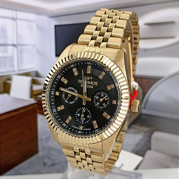 Relogio Technos Dourado Classico 6P79BW/1P