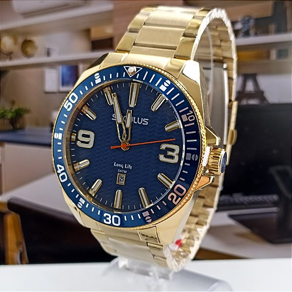 Relógio Seculus Dourado 77260GPSVDA2