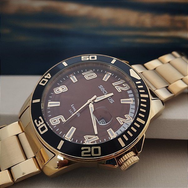 Relógio Masculino Seculus Dourado 44211GPSVDA3