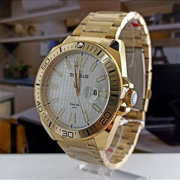 Relógio Seculus  Dourado 77258GPSVDA2
