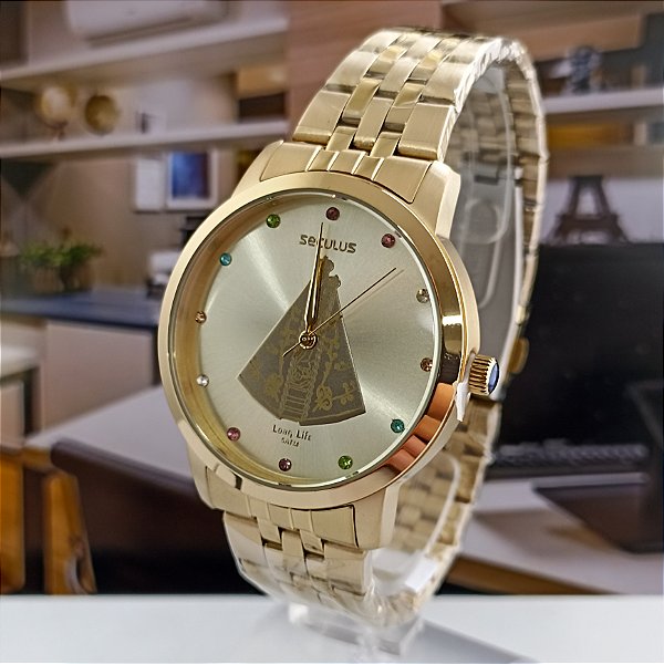 Relógio Seculus Feminino Dourado 20967LPSKDA1